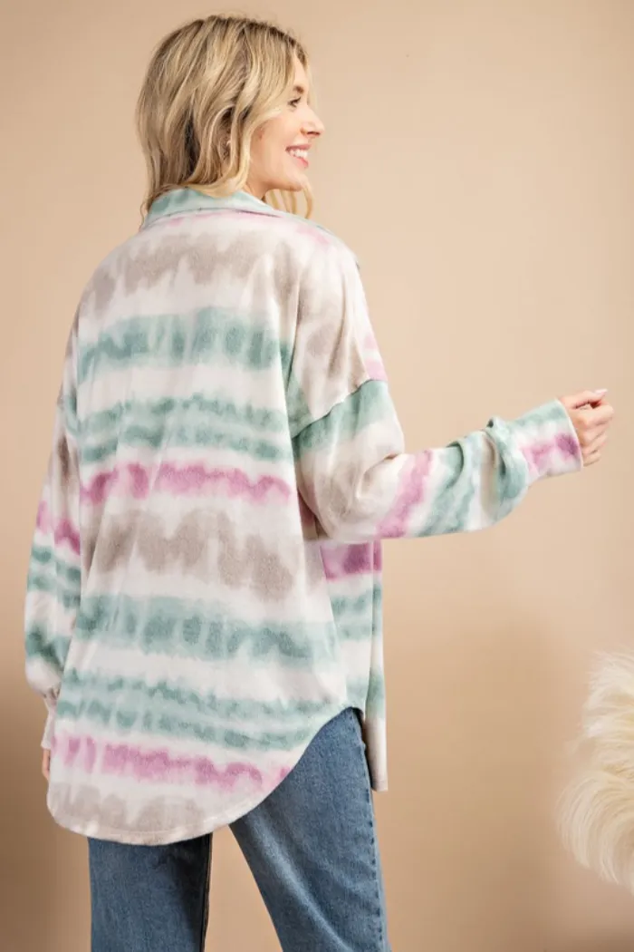 Tie Dye Fleece Shirt Top