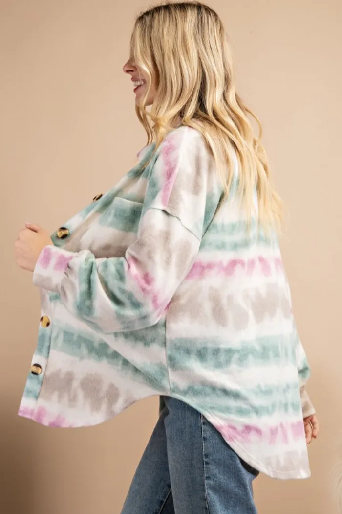Tie Dye Fleece Shirt Top