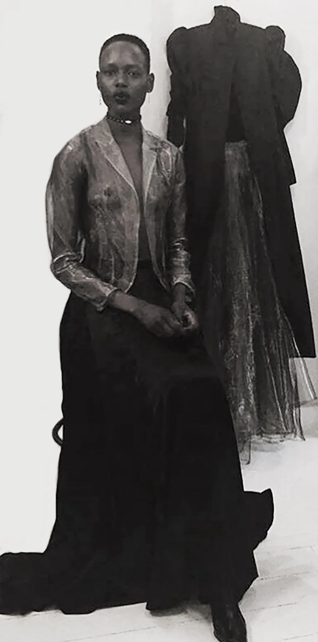 Transparent Blazer & Long Train Skirt