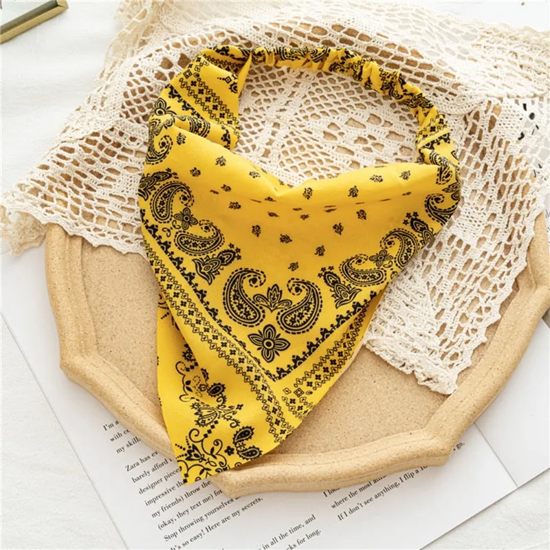 Triangle Printed Bohemian Headbands Hair Scarf Without Clips and Elastic