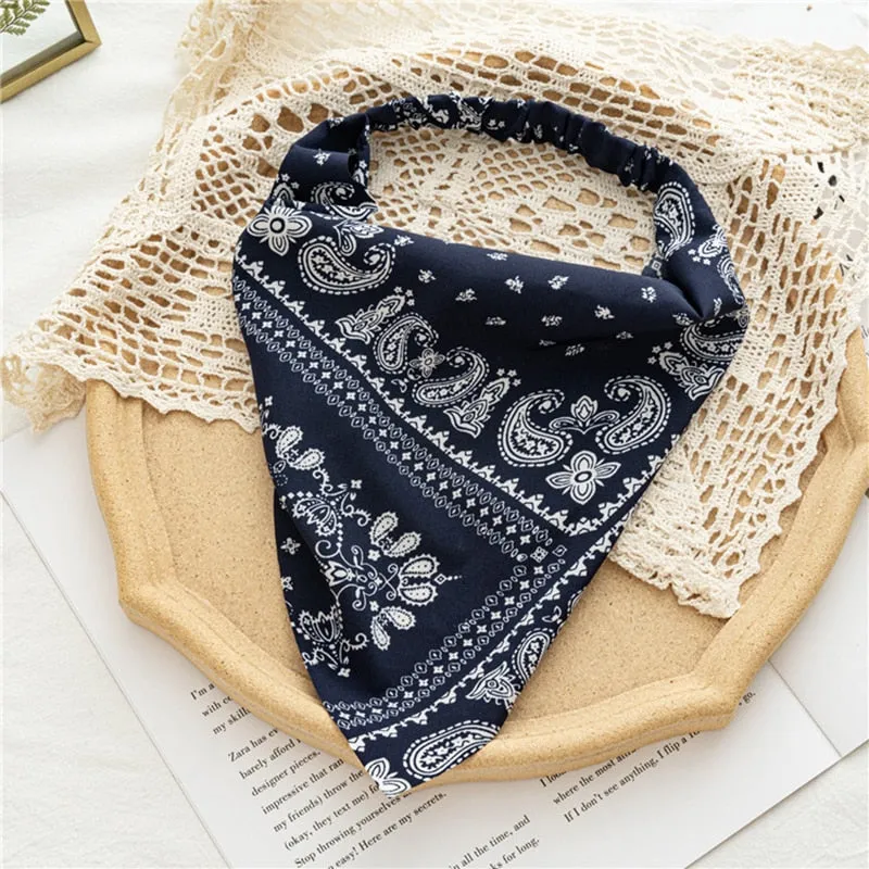 Triangle Printed Bohemian Headbands Hair Scarf Without Clips and Elastic