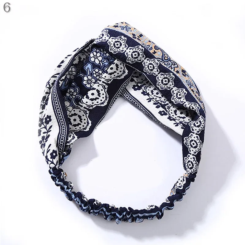Triangle Printed Bohemian Headbands Hair Scarf Without Clips and Elastic