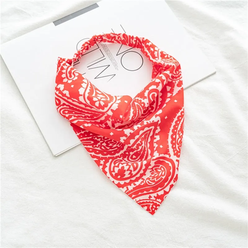 Triangle Printed Bohemian Headbands Hair Scarf Without Clips and Elastic