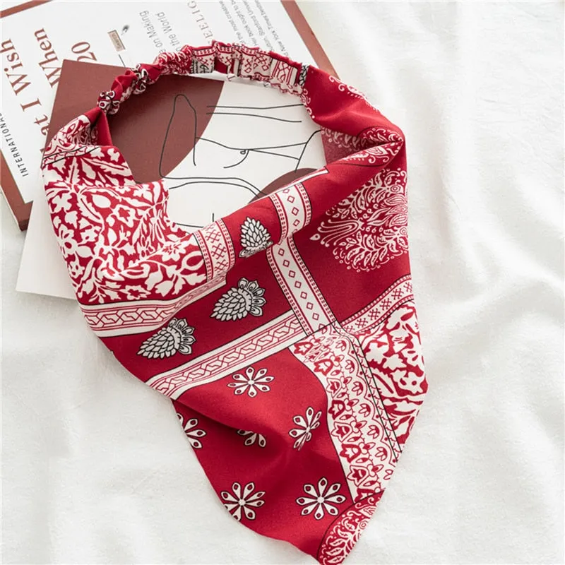 Triangle Printed Bohemian Headbands Hair Scarf Without Clips and Elastic