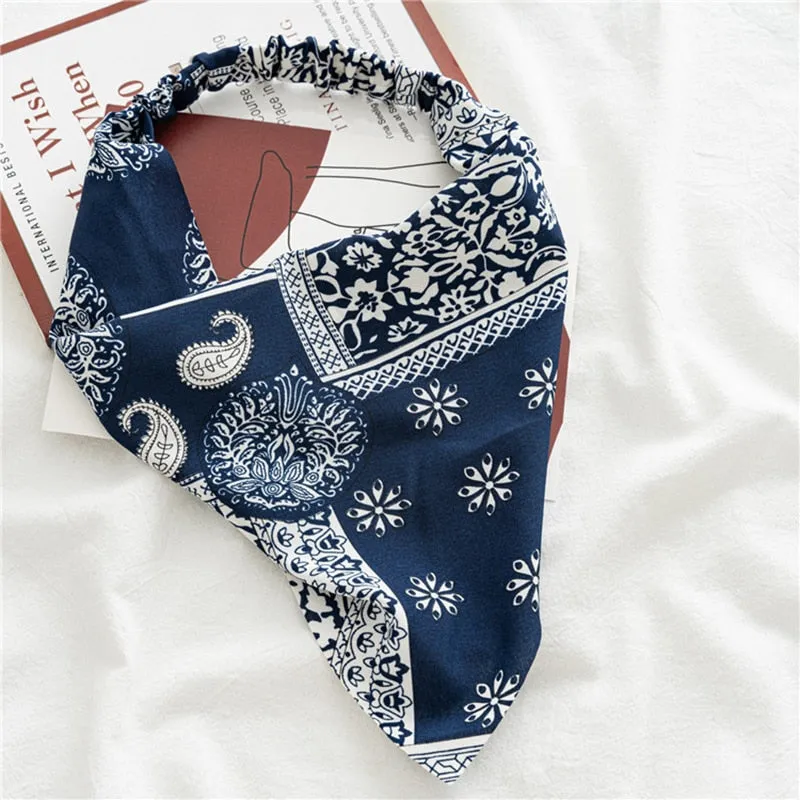 Triangle Printed Bohemian Headbands Hair Scarf Without Clips and Elastic