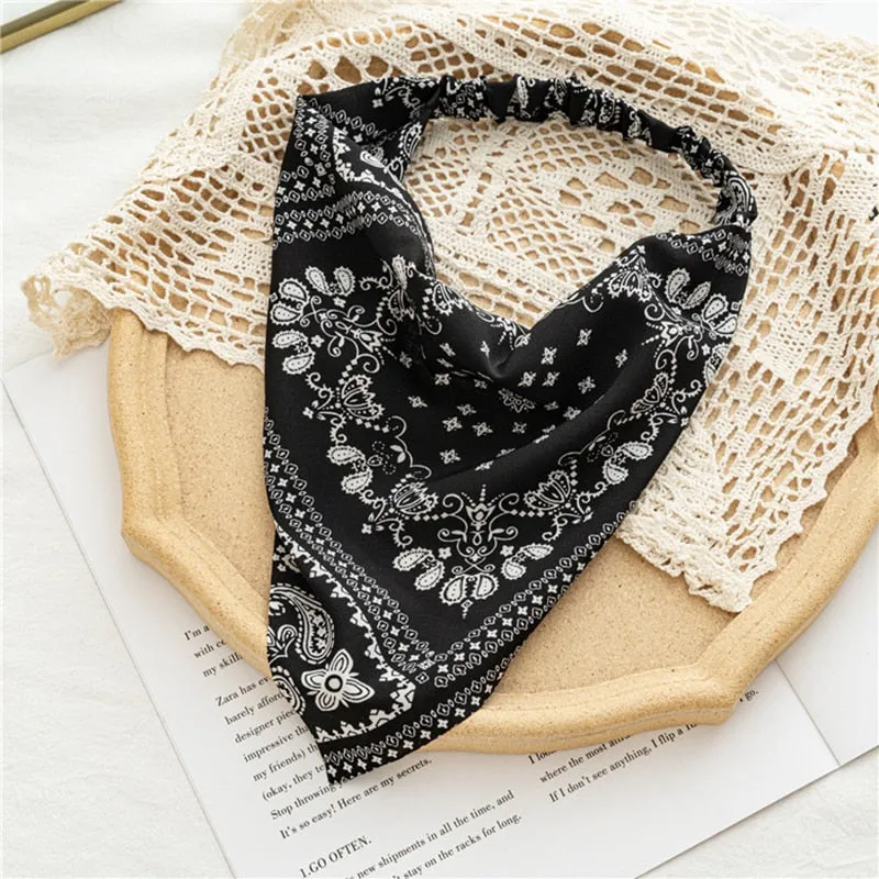 Triangle Printed Bohemian Headbands Hair Scarf Without Clips and Elastic
