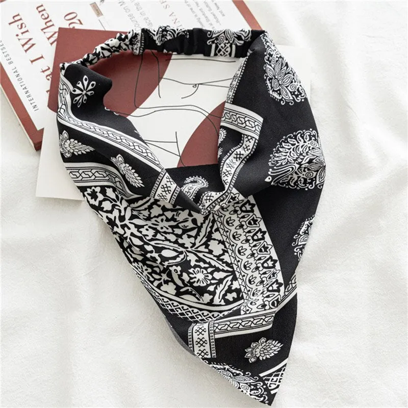 Triangle Printed Bohemian Headbands Hair Scarf Without Clips and Elastic