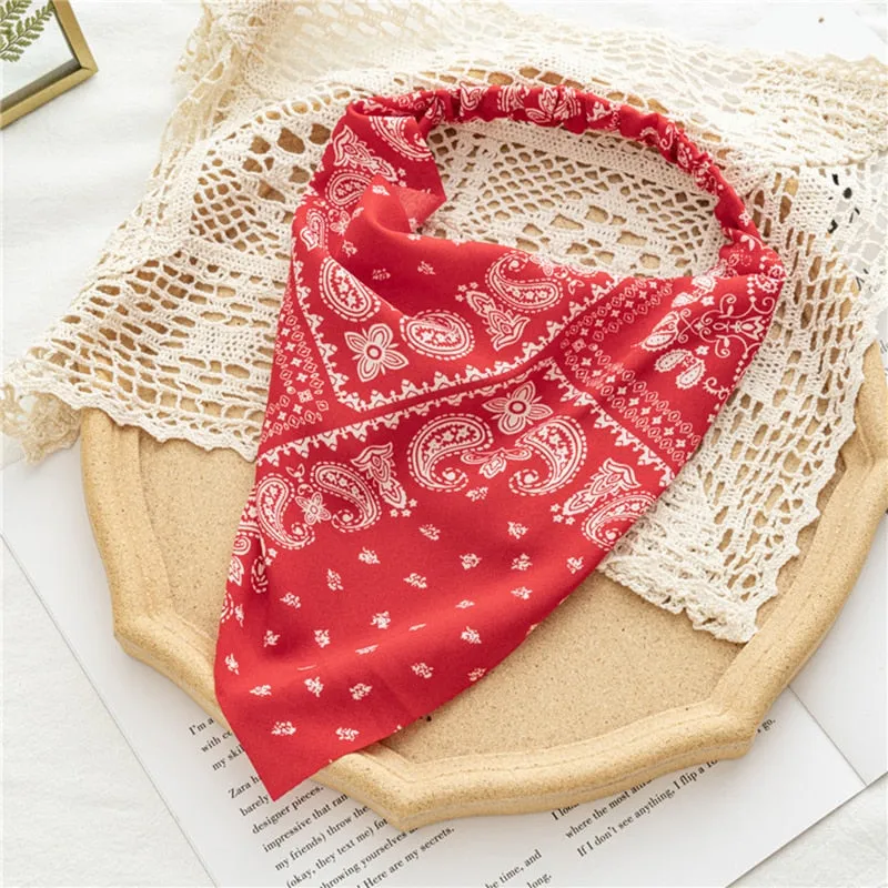 Triangle Printed Bohemian Headbands Hair Scarf Without Clips and Elastic