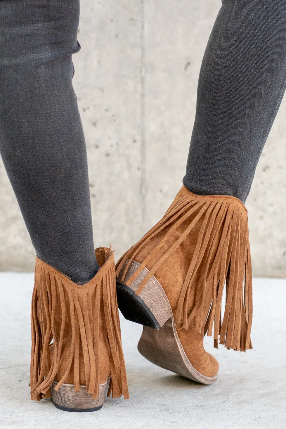 Trippier Fringe Ankle Boots - Tan
