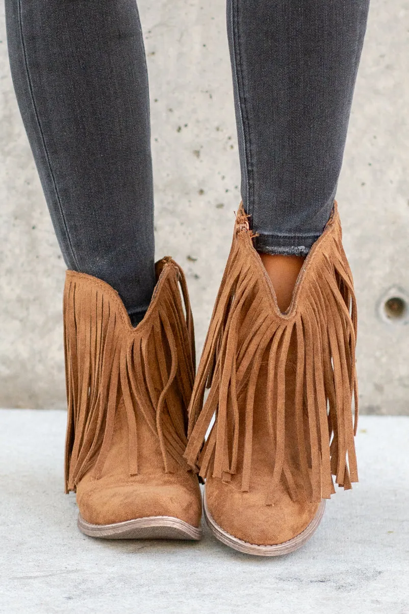 Trippier Fringe Ankle Boots - Tan
