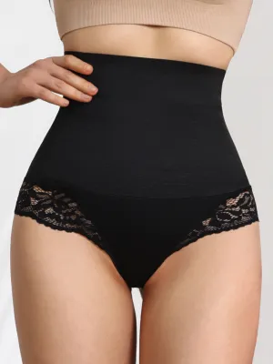 Tummy Tucking and Hip Lifting Lace Mid-Waist Shaping Underwear