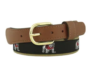 UGA WOVEN RIBBON BELT Standing Dog Black
