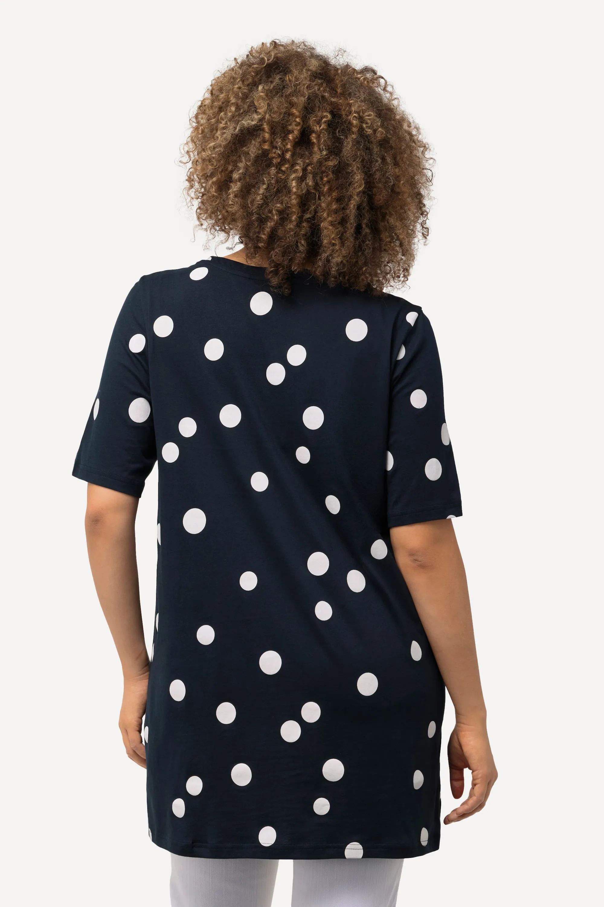 Ulla Popken Navy Polka Dot Tunic