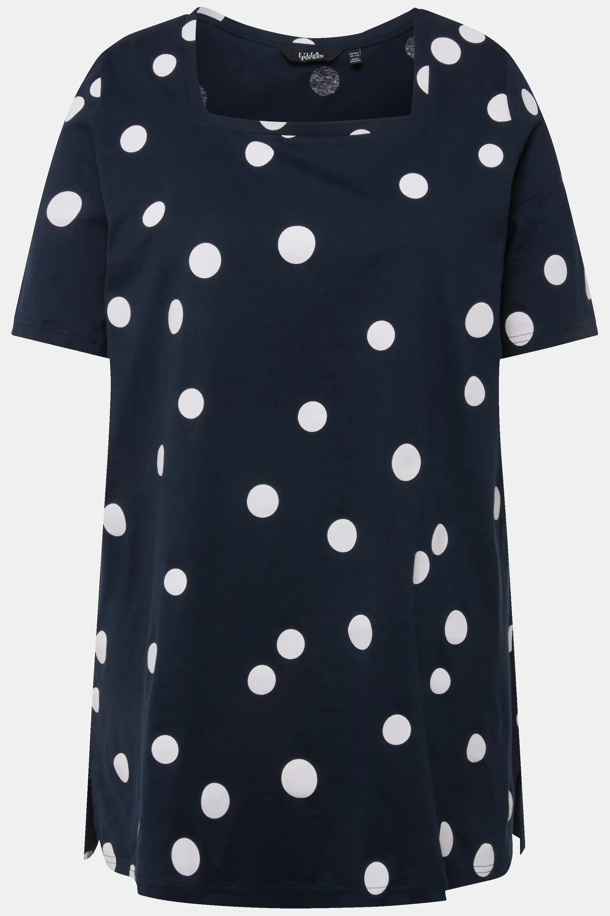 Ulla Popken Navy Polka Dot Tunic