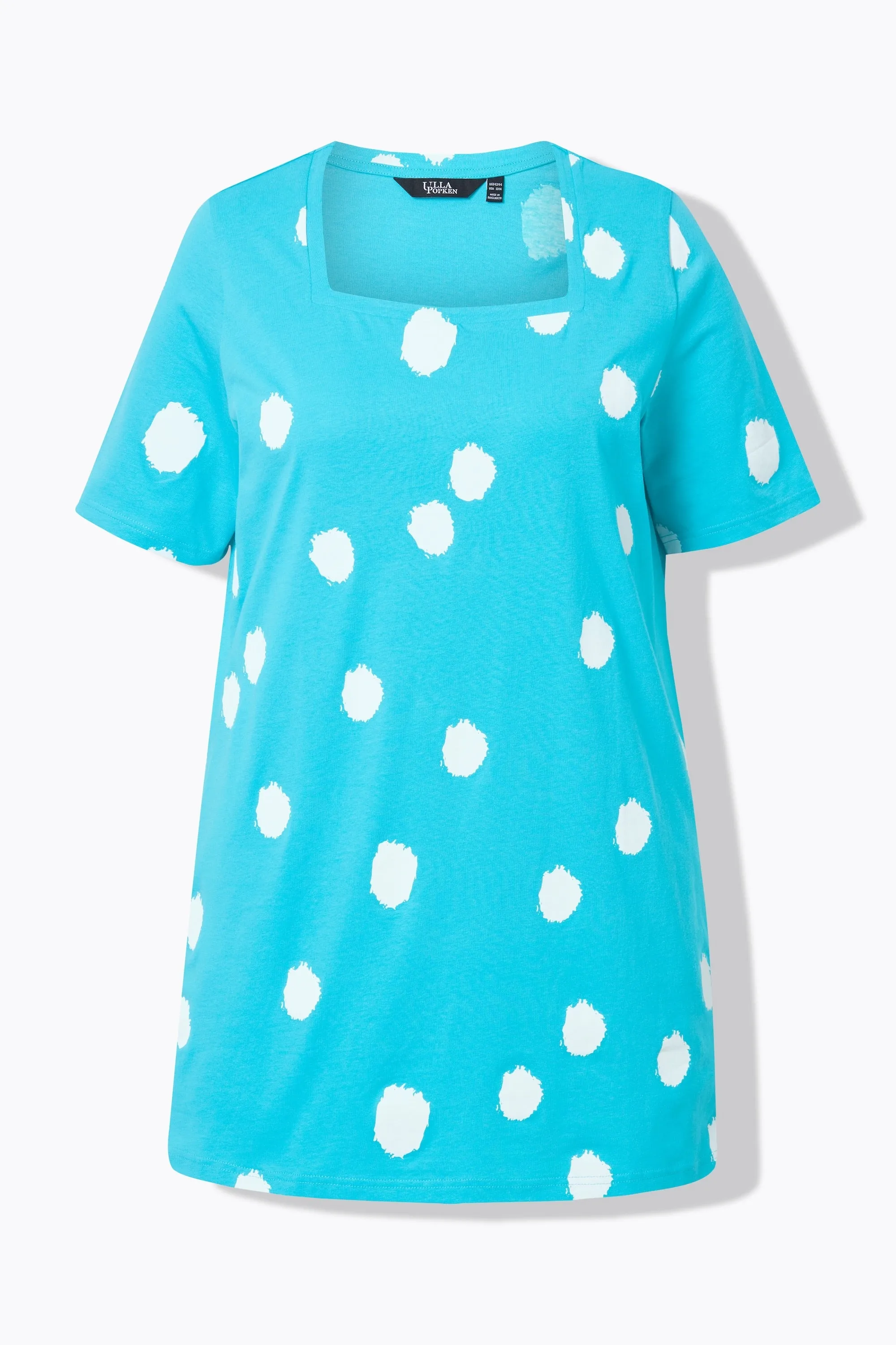 Ulla Popken Turquoise Polka Dot Tunic