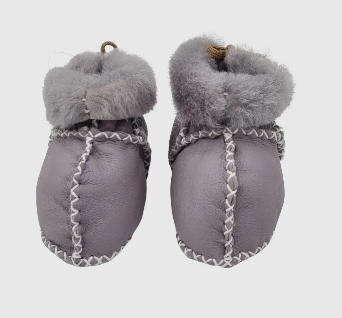 Upcycled Leather Lace Up  Booties Lila