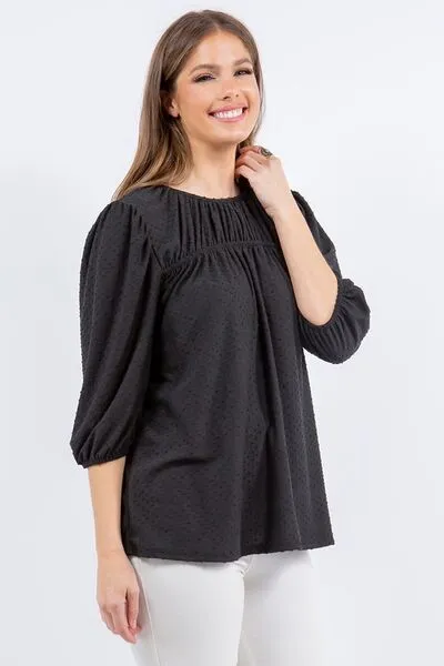 Upgrade Your Basic Puff Sleeve and Bow Detail Top