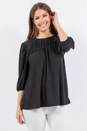 Upgrade Your Basic Puff Sleeve and Bow Detail Top