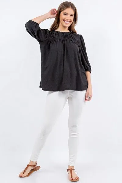 Upgrade Your Basic Puff Sleeve and Bow Detail Top