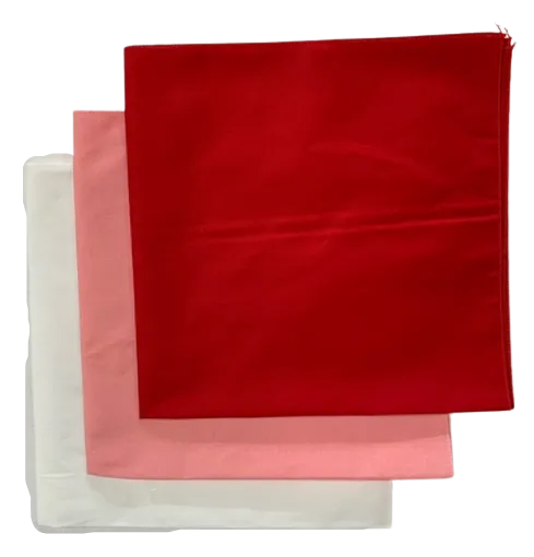 USA Made Solid Color Bandanas 3 Pk Cotton White Red Pink 22"