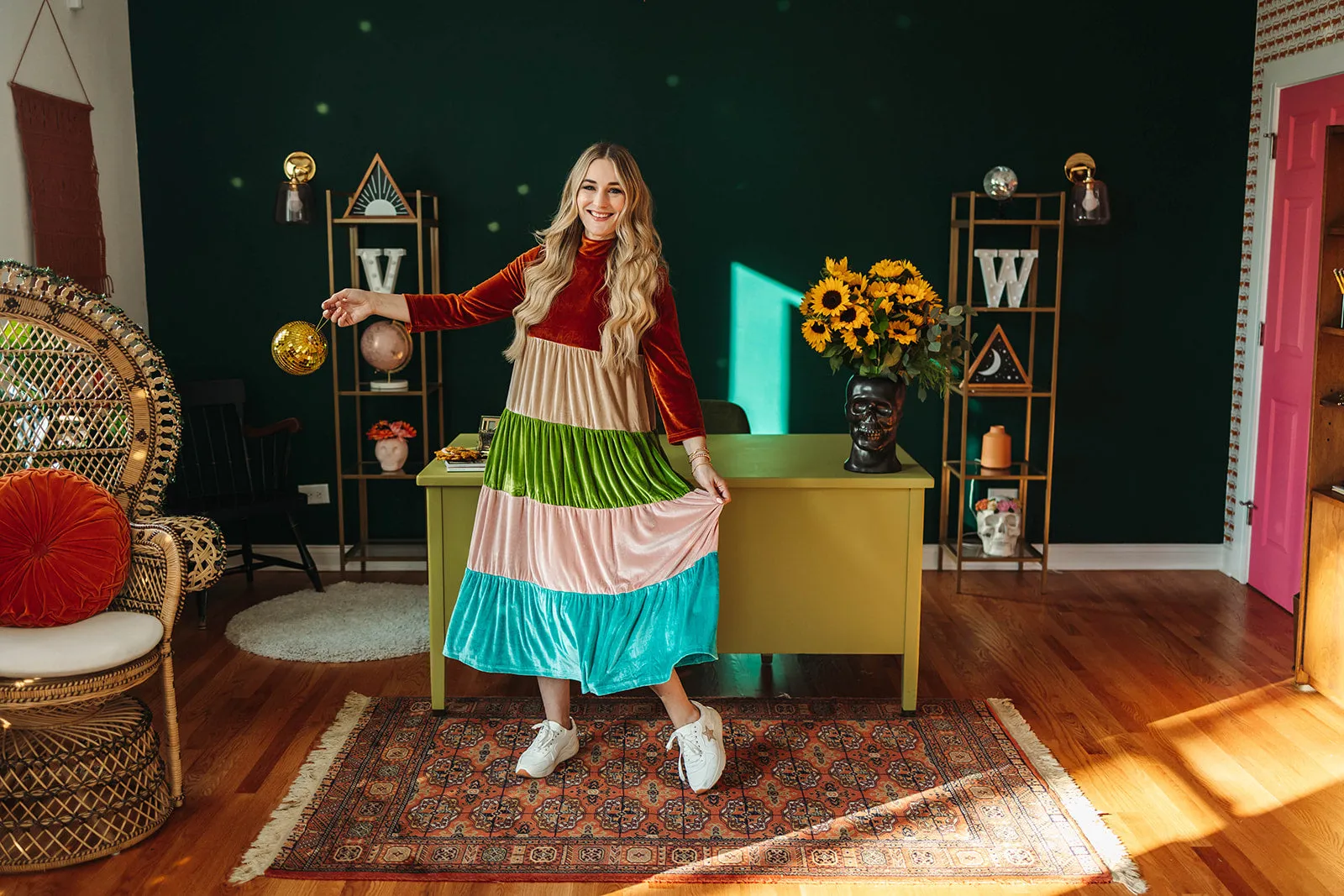 vada winter rainbow dress in wanderlux