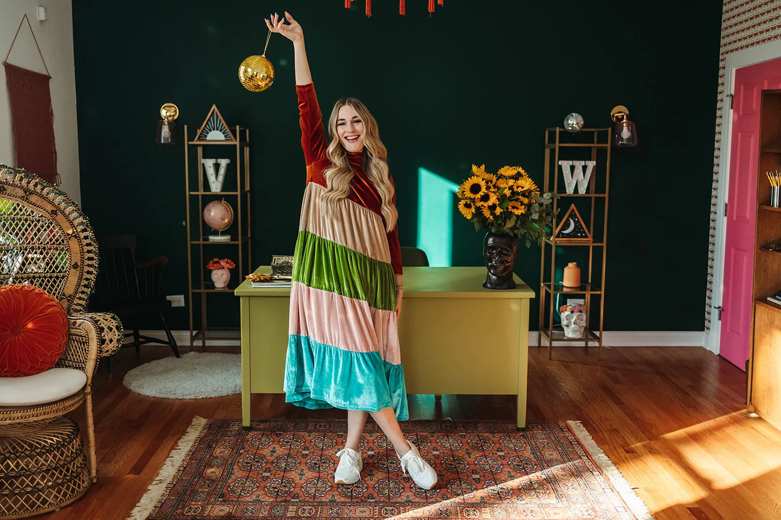 vada winter rainbow dress in wanderlux