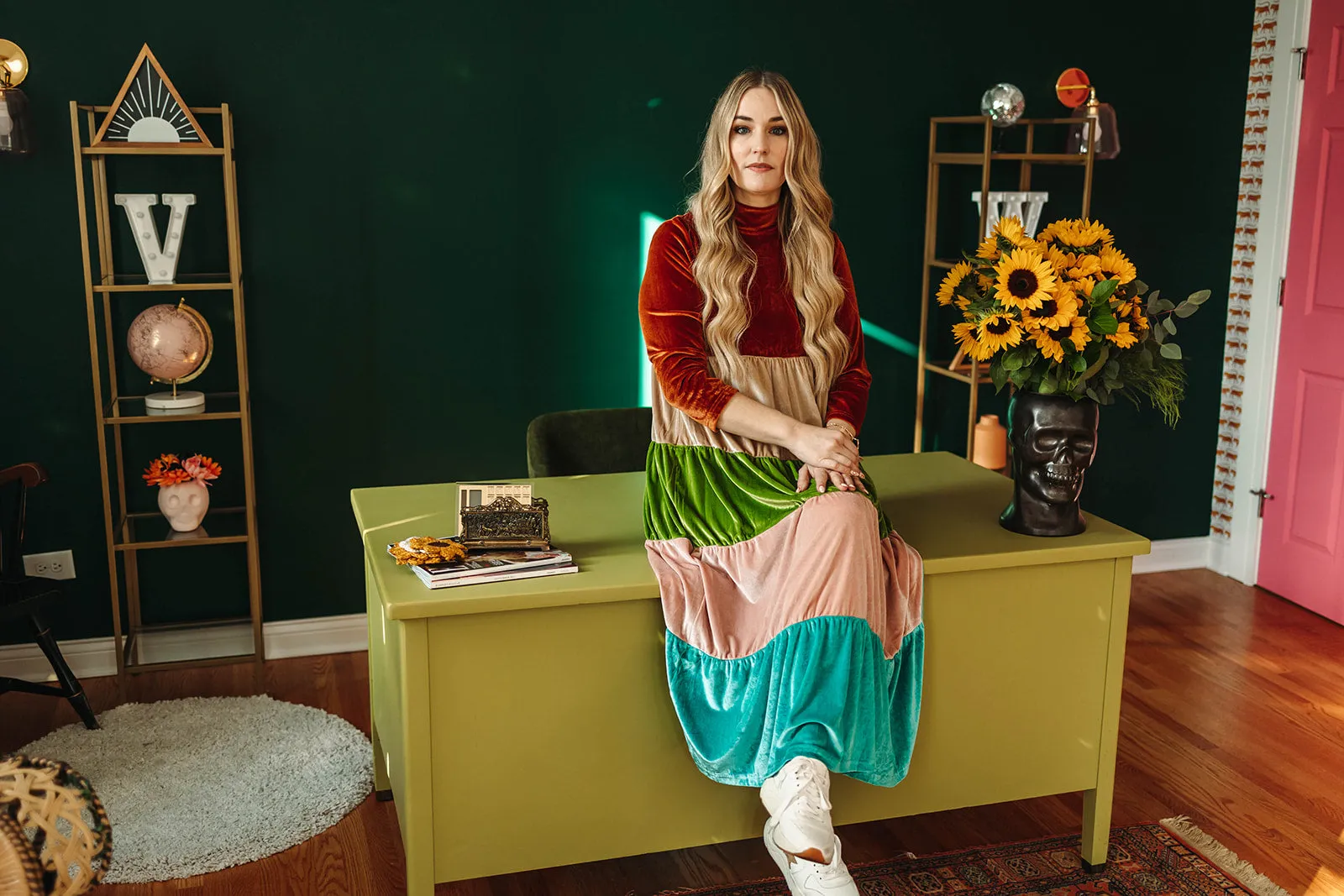 vada winter rainbow dress in wanderlux
