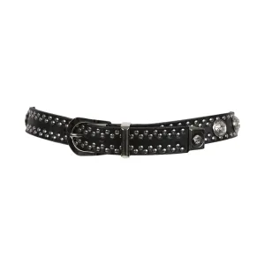 Versace Black Studded Medusa Belt