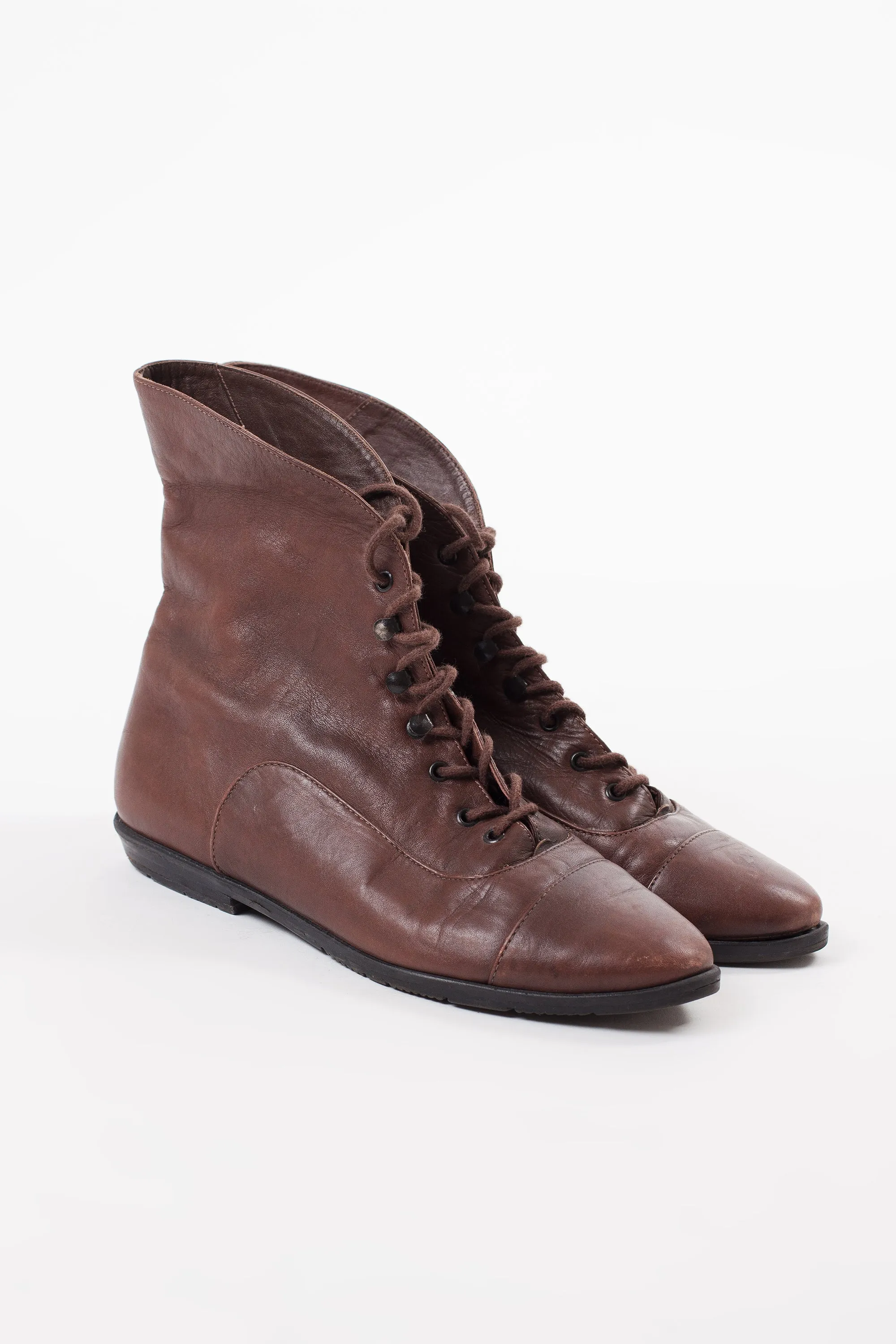 Vintage Brown Ankle Booties | 6.5M
