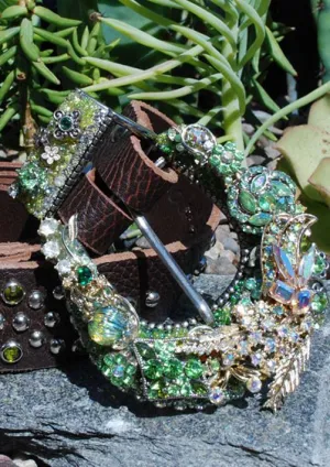Vintage Crystal Cowgirl Belt & Buckle - Small