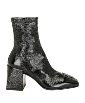 Vinyl Logo Ankle Heeled Boots