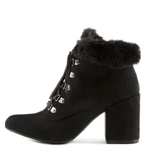 Vitality-19 Lace-Up Fur Booties