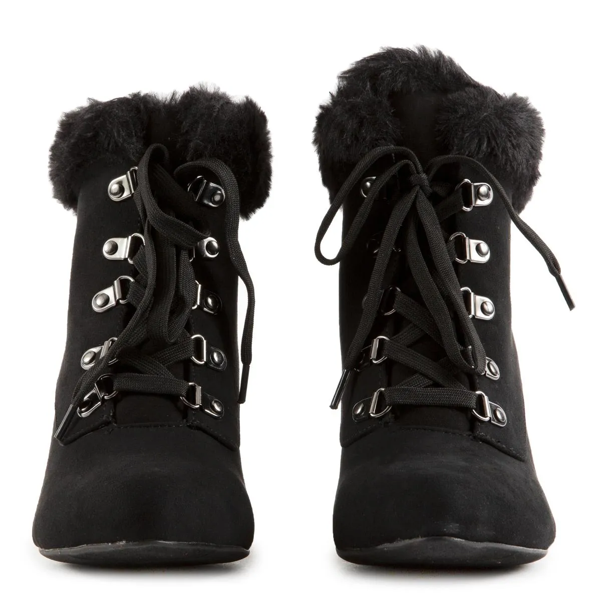 Vitality-19 Lace-Up Fur Booties