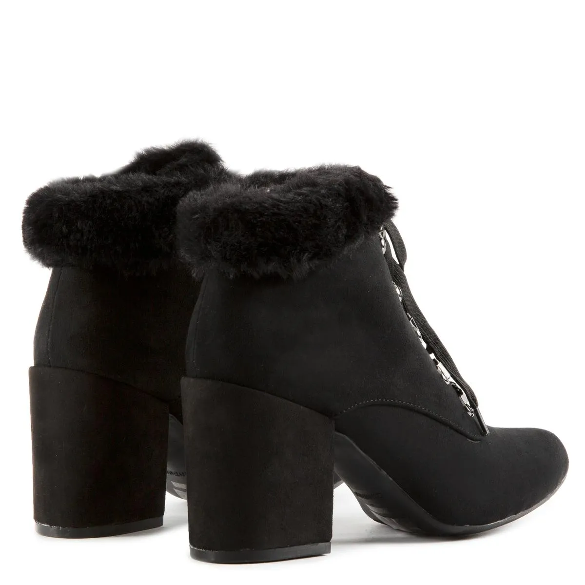 Vitality-19 Lace-Up Fur Booties