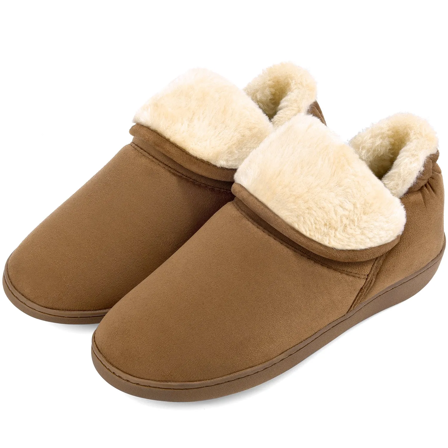 VONMAY Men's Faux Fur Suede House Bootie Slippers Memory Foam Slippers Anti-Skid Winter Boot Indoor Outdoor