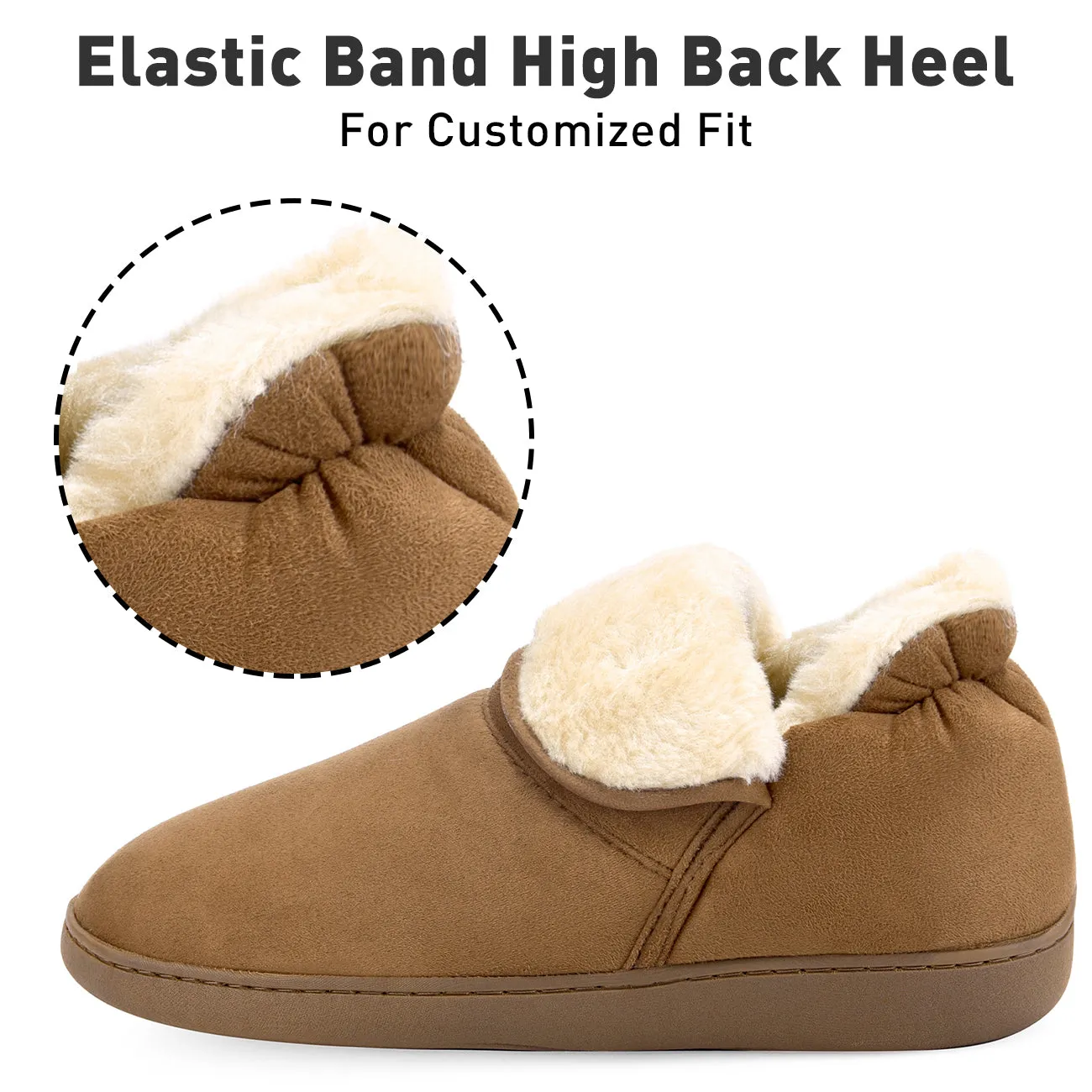 VONMAY Men's Faux Fur Suede House Bootie Slippers Memory Foam Slippers Anti-Skid Winter Boot Indoor Outdoor