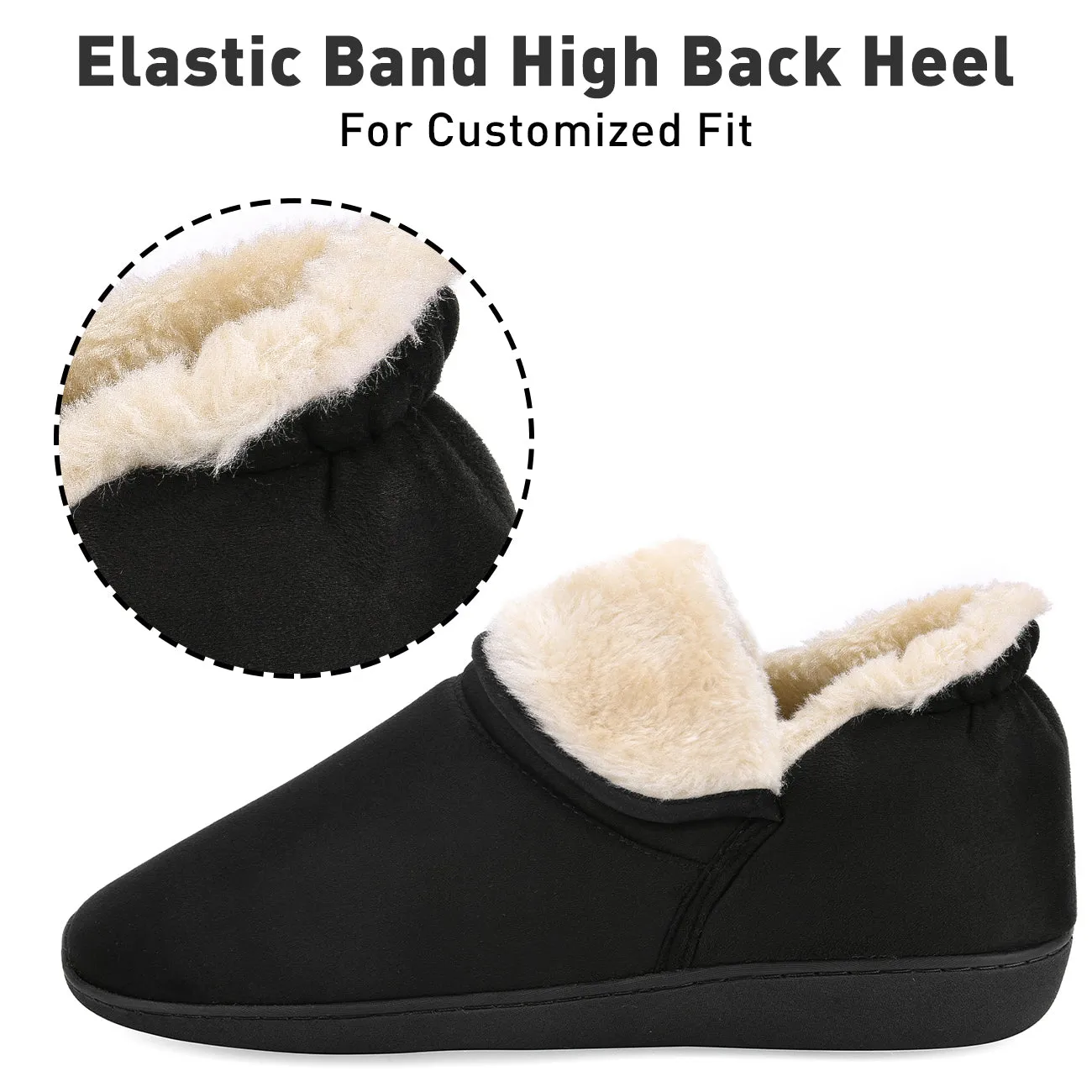 VONMAY Men's Faux Fur Suede House Bootie Slippers Memory Foam Slippers Anti-Skid Winter Boot Indoor Outdoor