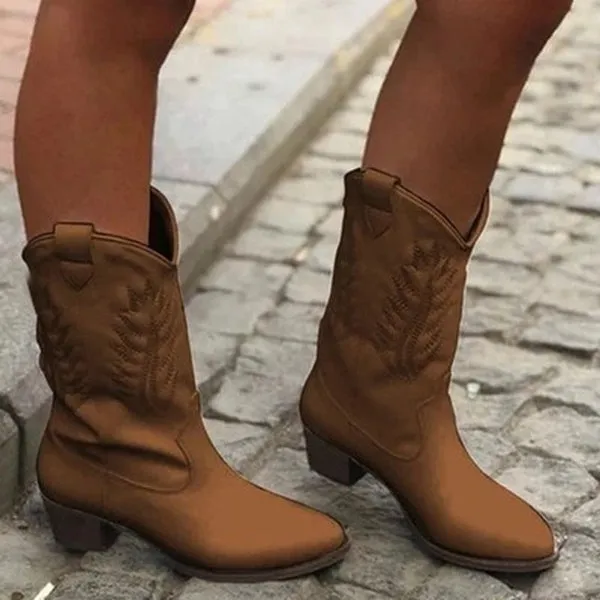 Western Cowboy Knight Boots Boots Spring Winter Black And White Boots Shoes