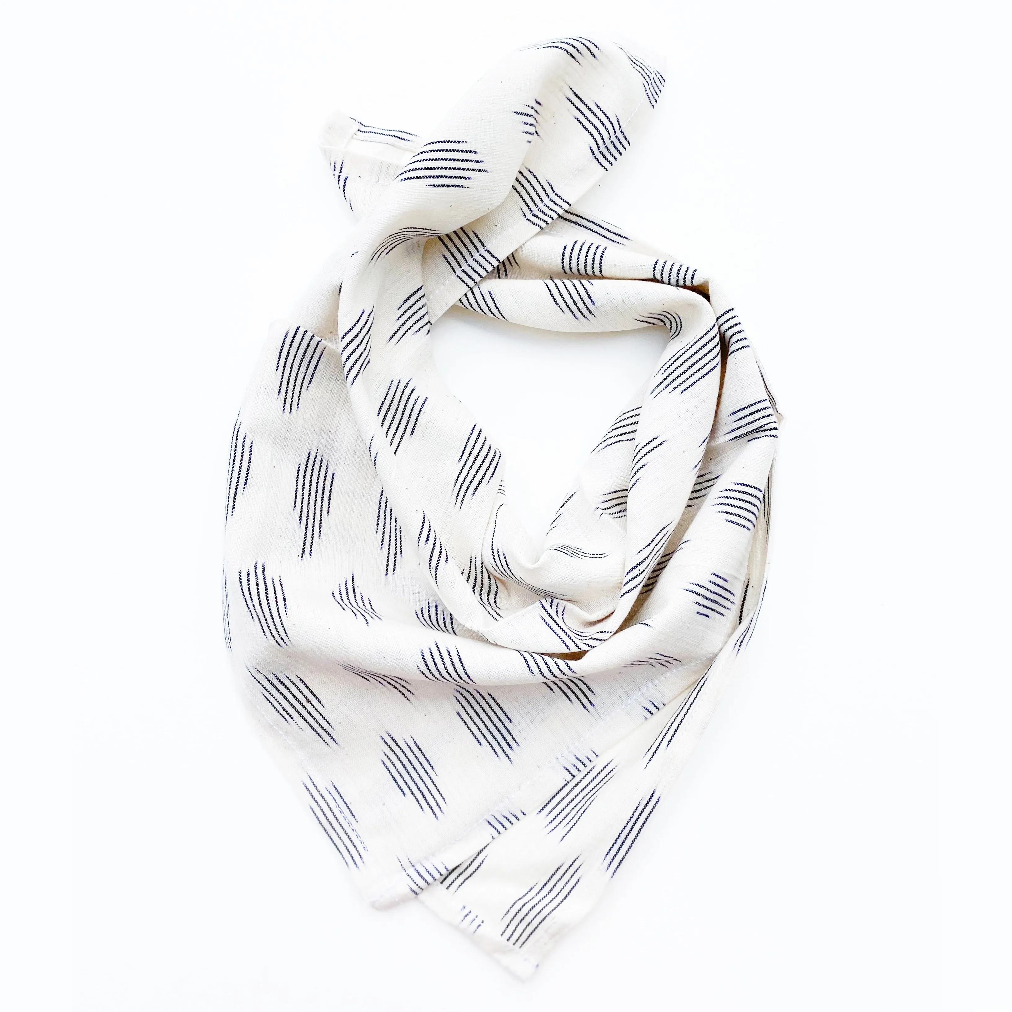 White Modern Dot Cotton Ikat Bandana