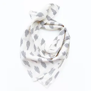 White Modern Dot Cotton Ikat Bandana