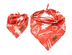Winter Cabin Red - Pet Bandana