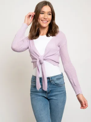 WOMEN'S FRONT TIE LONG SLEEVE TOP