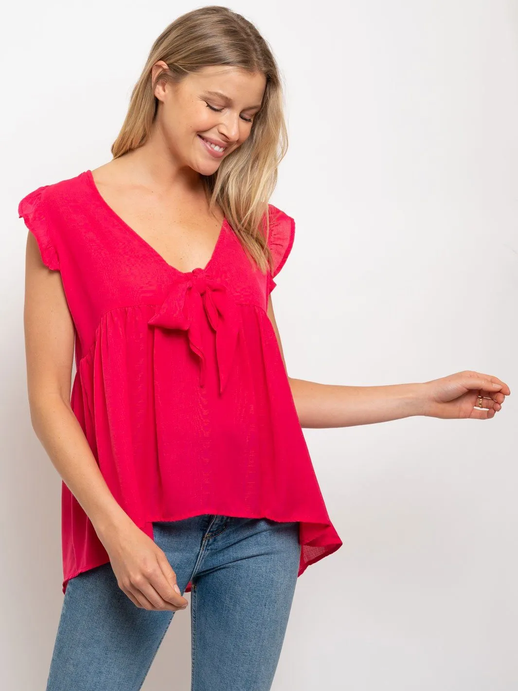 WOMEN'S FRONT TIE TUNIC TOP