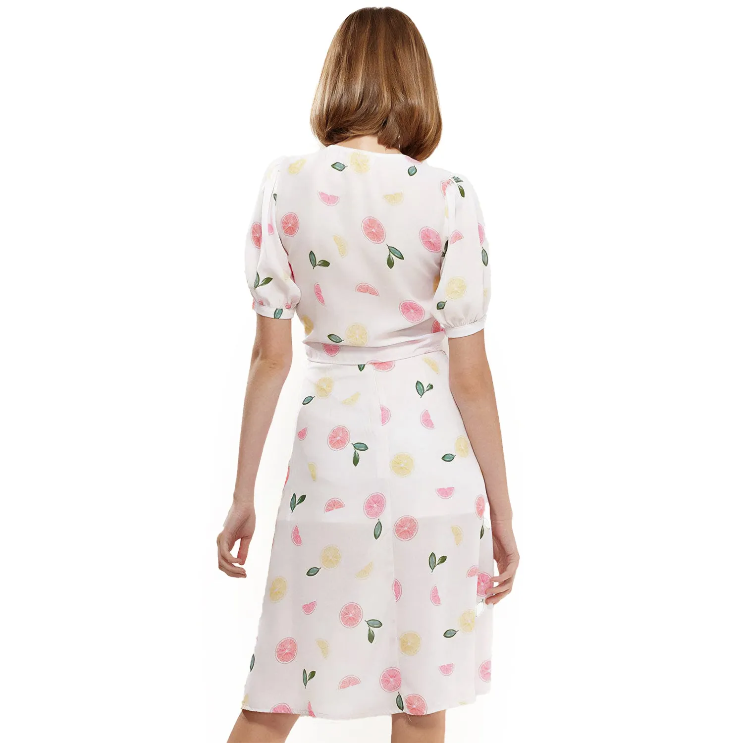 Women's Fruit Punch Tie Hem Open Front Blouse in Fruit Punch