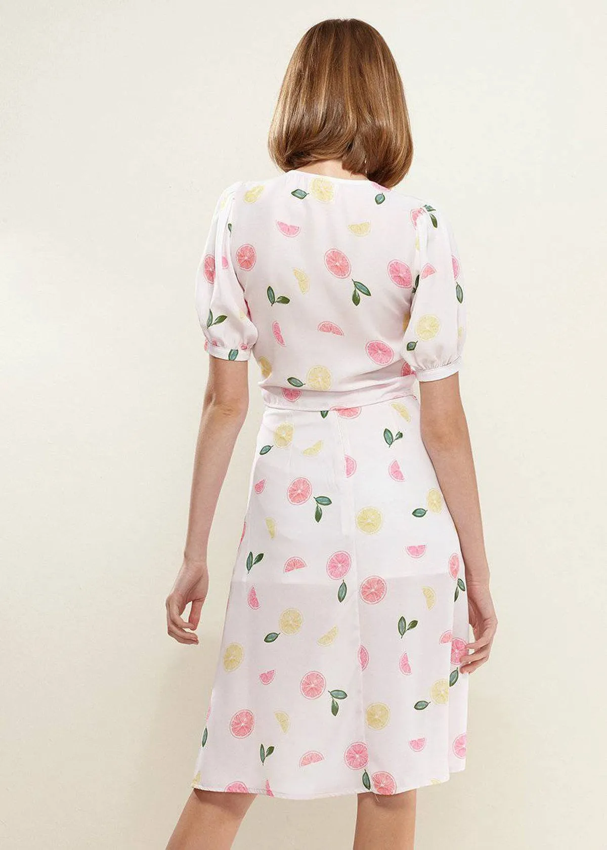 Women's Fruit Punch Tie Hem Open Front Blouse in Fruit Punch