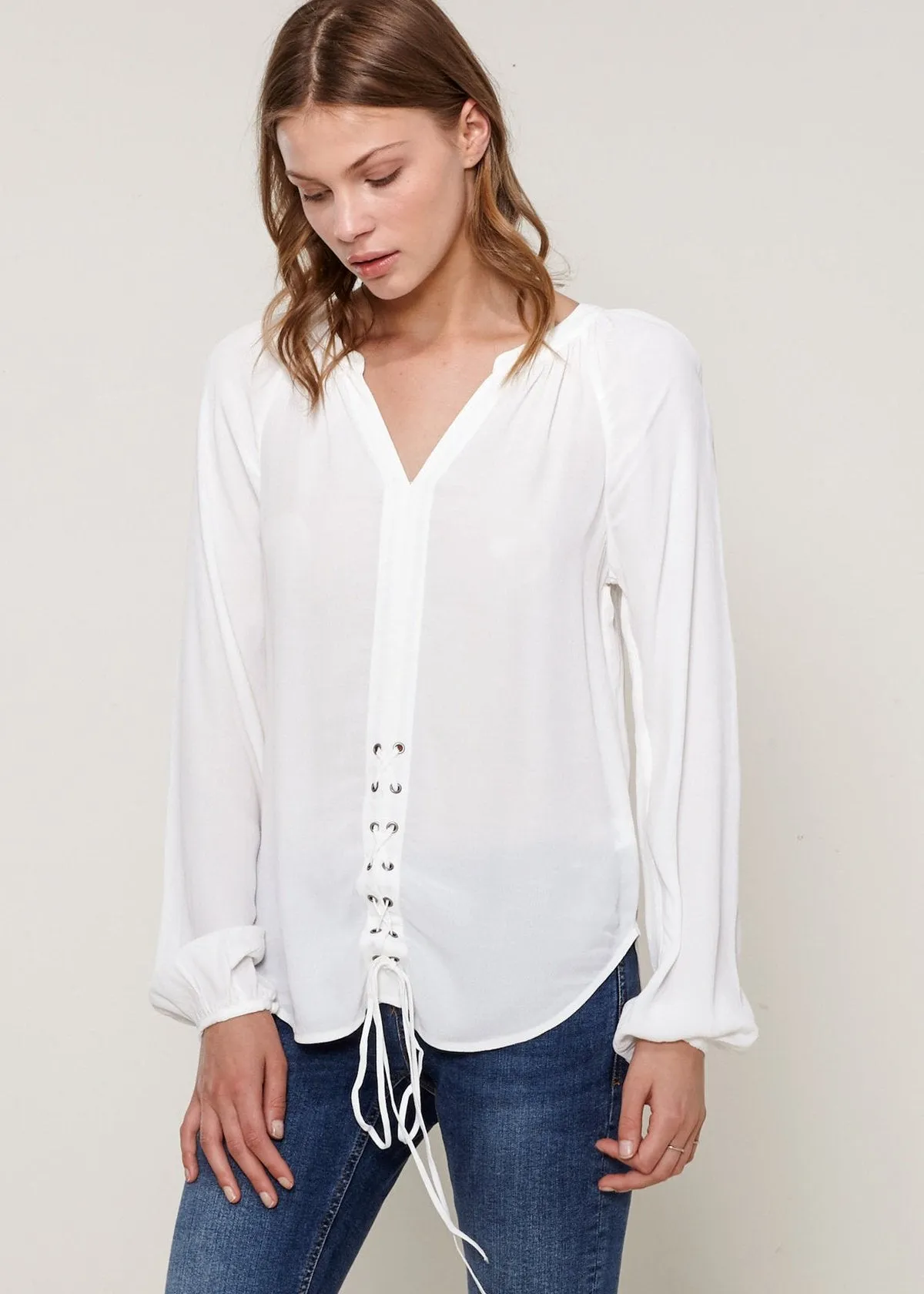 Women's Lace Up Blouse