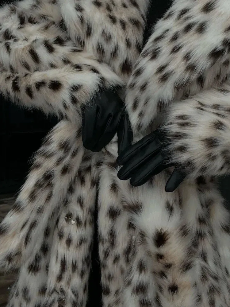 Women's Long Faux Fur Coat | Leopard Print | Bold & Glamorous