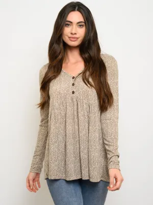 WOMEN'S LONG SLEEVE FLORAL TUNIC TOP