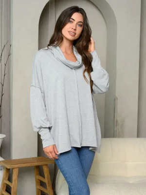 WOMEN'S LONG SLEEVE TURTLE NECK TUNIC TOP