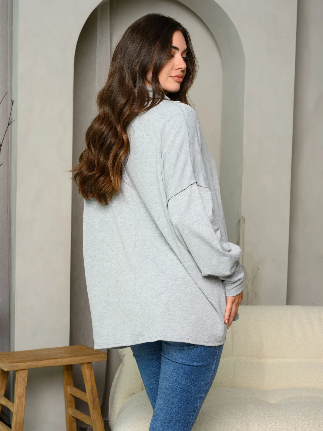 WOMEN'S LONG SLEEVE TURTLE NECK TUNIC TOP